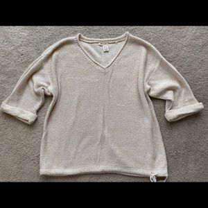 DKNY Tan 3/4 Sleeve Light Women’s Sweater Sz XL